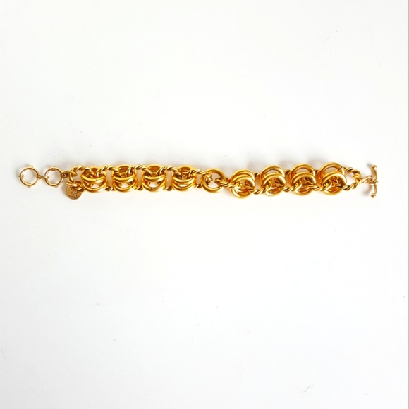 Robin Steele Inc. 18k Gold Polish Over Brass 💟 Double Wide Links - Picture 4 of 10